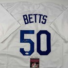 Autographed signed Mookie Betts Los Angeles La White Baseball Jersey Jsa Coa
