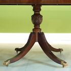 No Tariffs Large 3 Ped 12  Flamed Mahogany Duncan Phyfe Dining Table Seats 10-14