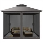 10x10ft Outdoor Gazebo Tent Heavy Duty Steel Frame Netting Carpas Para Patio