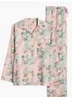 Papinelle Pj Set English Rose Long Slves Long Pants Cotton Blnd Flannel Size L