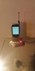 Vintage Sprint Pcs Gold Np100 Cell Phone With Charging Dock And Charger Tested