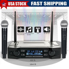 Professional Cordless 2 Channel Uhf Wireless Dual Microphone Handheld Mic System