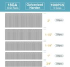 18 Gauge Brad Nails 3 4 1 1 4 1 1 2 2 Inch 1000pcs box Galvanized Finish Nails A