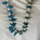 Vintage Native American Turquoise Nuggets Heishi Shell Necklace From Estate