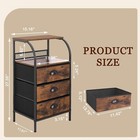 Nightstand Bedside End Table W  Fabric Drawer Organizer Living Room Bedroom 1 Pk