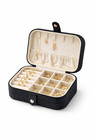 Small Travel Jewelry Box Organizer For Rings Earrings Necklace     Black