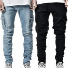 Men s Slim Fit Ripped Jeans Stretch Denim Pants Casual Skinny Trousers Fashion