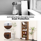 Gianna 6-tier Bookshelf  Adjustable Shelves Storage Rack  Bookcase  Rustic Brown