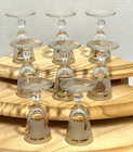 Vintage Libby 22k Gold Leaf Frosted Cordial Glasses  Set Of 8