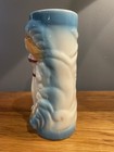 Surfer Girl In Bikini 7  Ceramic Tiki Mug Hawaii Dolphins Blue White Cocktail