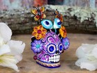 Frida Kahlo Sugar Skull Day Of The Dead Puebla Handmade Mexican Folk Art Sm Sz
