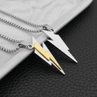 Men s Fashion Jewelry Silver   Gold Lightning Bolt Pendant Necklace 496