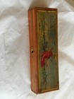 Vintage Or Antique  Old Mother Goose Wooden Pencil Box