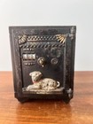 Rare Antique J e Stevens Original Cast Iron Watchdog Mechanical Bank W combo