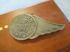 Western Maryland Fast Freight Line Rr Spike   Belt Buckle Mounted On Wood 12 X 5