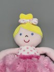 Okie Dokie Pink Plush Blonde Doll Rattle Polka Dots Swirl Skirt 10    Lovey