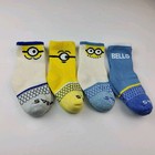 Bombas Junior Minions Lof Of 4 Pairs Socks Size J  8t-11t 