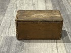 Antique 1889 Patented Wooden Folding Box Primitive Oak Jewelry Sewing Chest