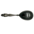 Antique Victorian Sock Darning Egg With Ornate Silver Handle Sewing Tool 6  Long