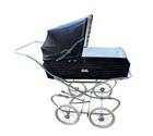 Vintage Bilt Rite Baby Carriage Pram Stroller Brown Detachable Bassinet 48x48x24