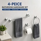 4pces Bathroom Hardware Set 24  Stainless Steel Towel Bar Bathroom Accessories