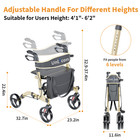 Rollator Walkers For Seniors With Seat And 8 Inch Wheels Aluminium Champagne