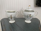 Wedgwood Humming Birds Bone China Leigh Shape Sugar   Creamer Set England New 