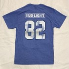 New Bud Light T-shirt Mens M Beer Game Time Football Club  82 Graphic Tee Blue