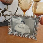 Vintage Photo Picture Frame Filigree Silver Tone Rose Trellis Fits 5  X 7  Photo