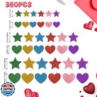 Chrorine 350 Pcs Foam Heart Stickers Valentine s Day Star Glitter