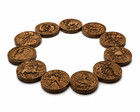 Handmade Zodiac Signs Wall Art Set Wood Carving Astrology Decor 12 Horoscope