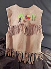 Antique vintage Circa 1930s Western Native Child s Handpainted Fringed Vest