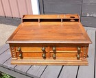 Antique Oak 4 Drawer Spool Cabinet Desk With Lift Top Lid 1890s