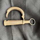 Antique Padlock Barrel Lock With Screw Key In Working Condition