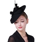 Elegant Womens Formal Church Derby Dress Fedoras Fascinator Wool Pillbox Hat