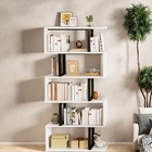 6-tier Geometric Bookcase S-shaped Bookshelf Storage Display Unit Home Office