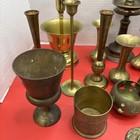 Lot Of Misc  Brass Items Over 7 5 Lbs Of Brass  Bowls Candlesticks Etc 
