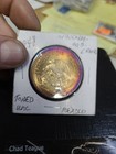 1948 Cinco Peso Silver Ley  900     monster Rainbow Mexican Electric            