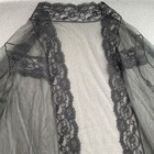 Vtg Jc Penney Sheer Robe Kimono M Black Romantic Wimsigoth Witchy Sexy Lace Long