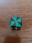 Vintage 925 Sterling Pill Trinket Hinged Small Box Enamel Inlay Made In Mexico