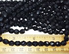 Antique Vintage Victorian Black Glass Faceted Mourning Funeral Beads 50pc 7mm
