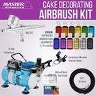 Master G22 Airbrush Cake Decorating Air Compressor Kit 12 Chefmaster Food Colors