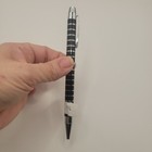 Vintage Cross Helios Black   Chrome Striped Ball-point Pen Black Ink Works 