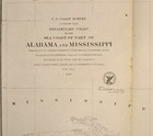 1856 Nautical Chart   Sea Coast Of Pert Of Alabama   Mississippi  22x29 - 28