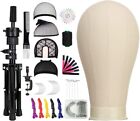 22 Inch Wig Head White Wig Stand Tripod With Head Canvas Block Head Mannequin