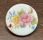 Vintage Birchcroft England Flower floral Ceramic Button - 1-1 16   a-ab4 