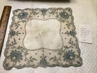 1758    vtg Antique 1926 Silk Bridal Net Lace Handkerchief Wedding Provenance