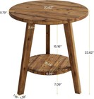 2-tier Rustic Side Table Coffee Table Wood End Table