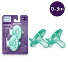 Philips Avent Soothie Pacifier Newborn 0-3m Bpa Free Silicone Green 2 Pack  