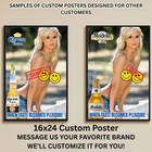 Sexy Pinup Girl Custom Alcohol Poster Any Beer Whiskey Tequila Vodka Brand   405